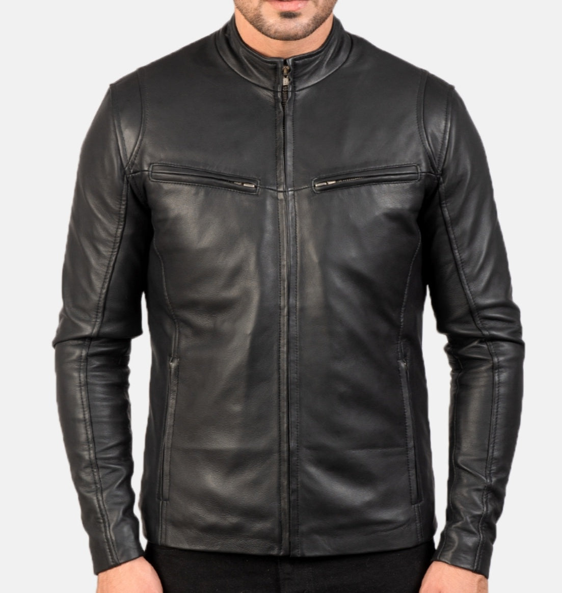 [H]SHEEP LEATHER 70‘S SPORTS JACKET H]SHEEP LEATHER 70'S SPORTS JACKET Green Leather Sport Jacket