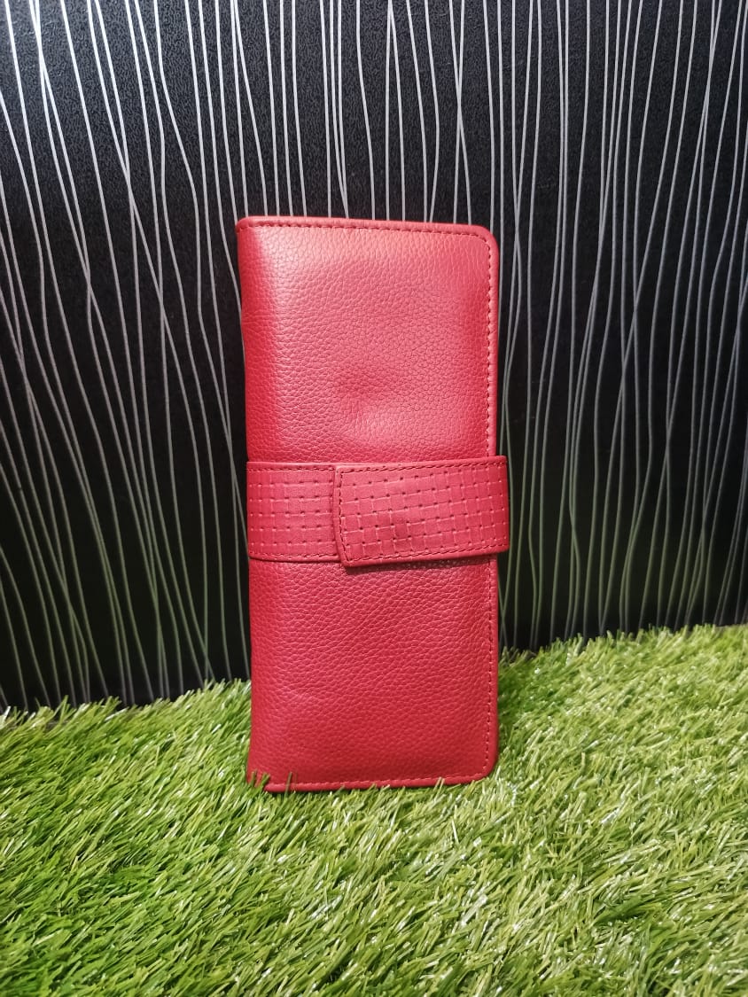 RED LEATHER CLUTCH FOR WOMEN