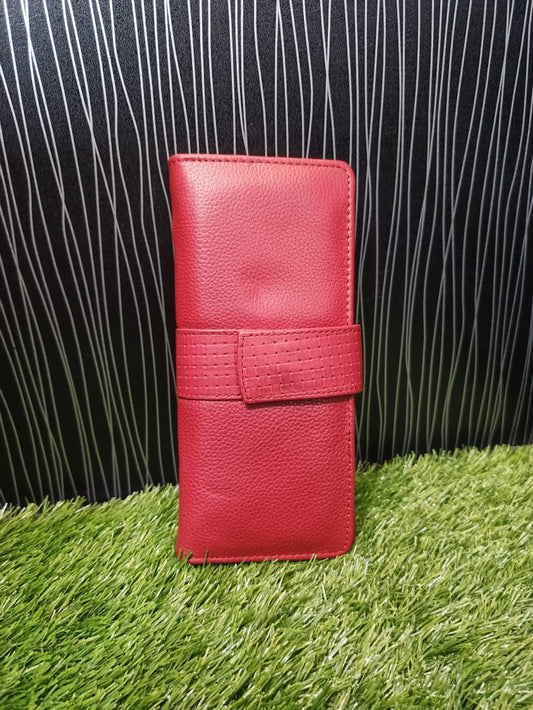 RED LEATHER CLUTCH FOR WOMEN