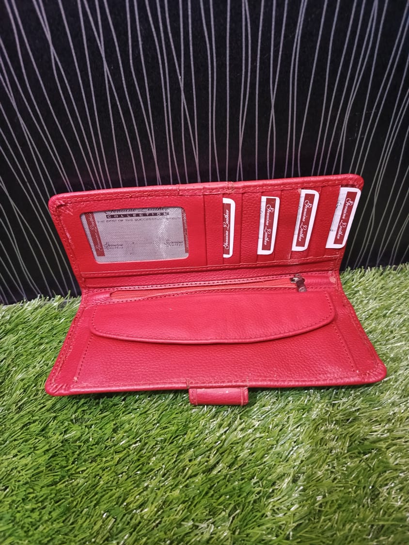 RED LEATHER CLUTCH FOR WOMEN