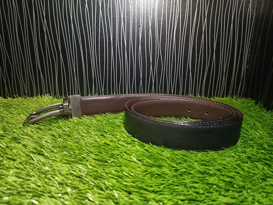 ORIGINAL COW HIDE DOUBLE SIDED BELT WITH NEEDLE TEXTURE