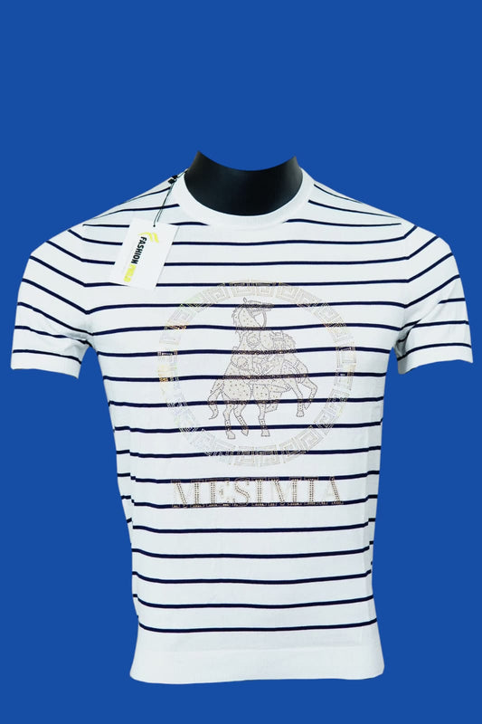 STONE WORK ROUND NECK T SHIRT FOR MEN